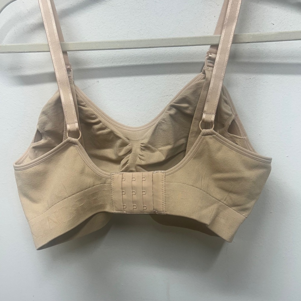 KB Nursing Maternity Bra Seamless Comfort Support Lightly Padded Beige Medium - Picture 6 of 8